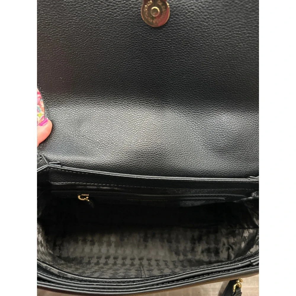 KARL LAGERFELD Paris Black Leather Studded Crossbody Flap Bag‎ - Picture 9 of 12